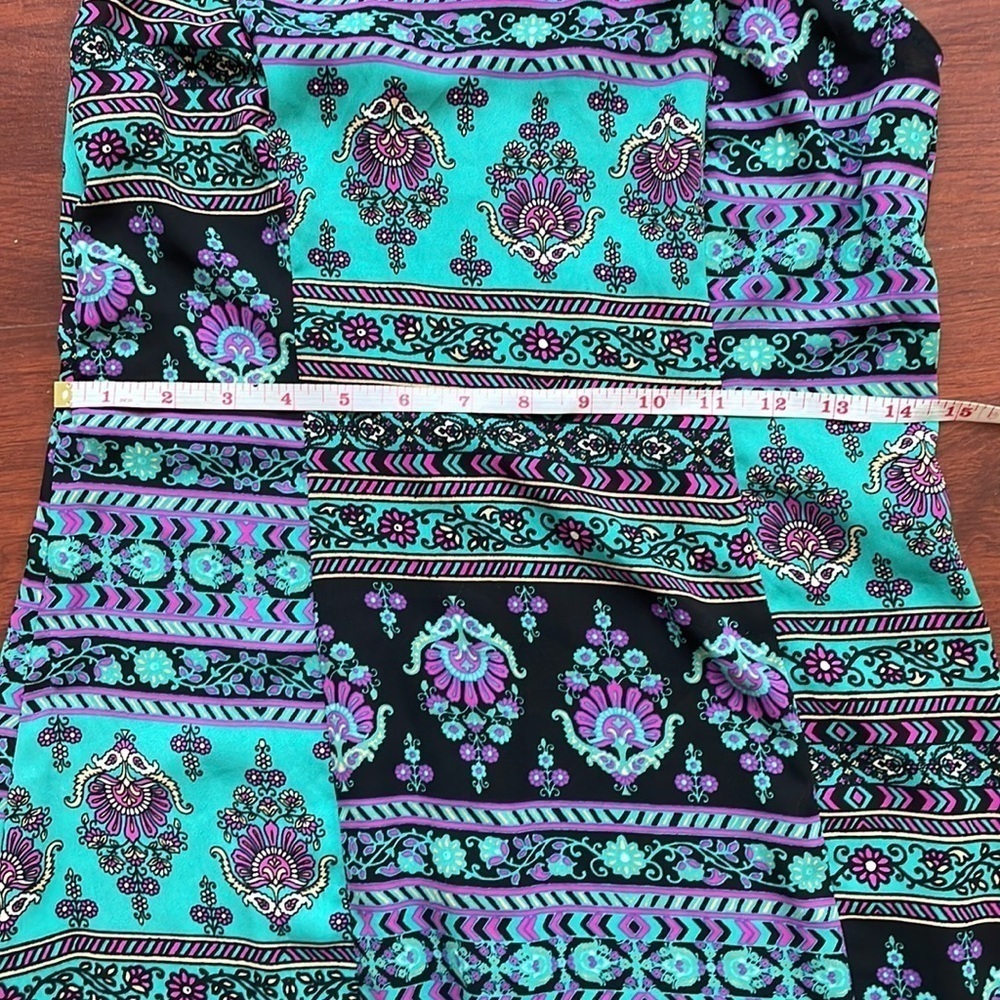Blue/Purple/Black Patterned Sleeveless Summer Dress - Picture 4 of 4
